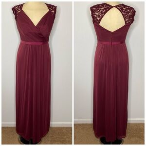 David's Bridal Wine Bridesmaid Dress